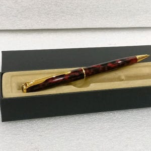 Vintage Parker Sonnet Ballpoint Pen, Firedance Lacquer Marble, Gold Trim, France - VP674