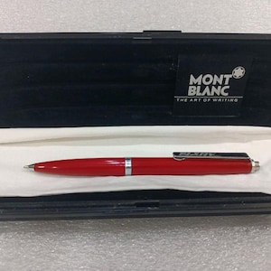 Vintage Montblanc 690 Red Pusher-Knock Ballpoint Pen Extremely Rare Color Original with Box VP139