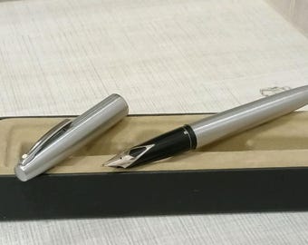Pluma estilográfica Sheaffer Imperial 444 vintage, cromo cepillado, fabricada en EE. UU. - VP597
