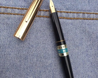 Vintage Pilot 76G3 zwarte vulpen, vergulde M-punt, origineel Japan - VP123