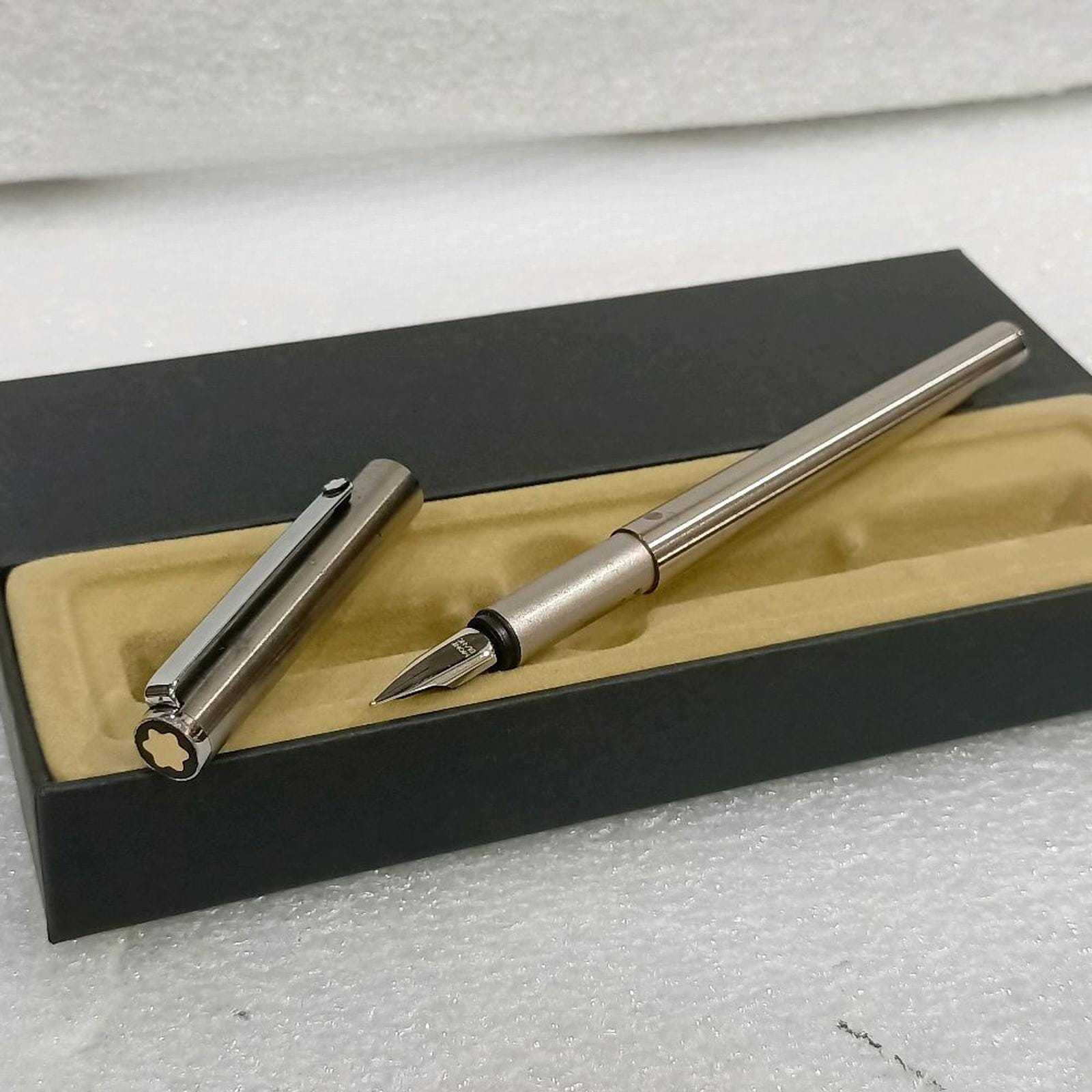 Vintage Montblanc Noblesse Slimline Fountain Pen Chrome, Steel Nib