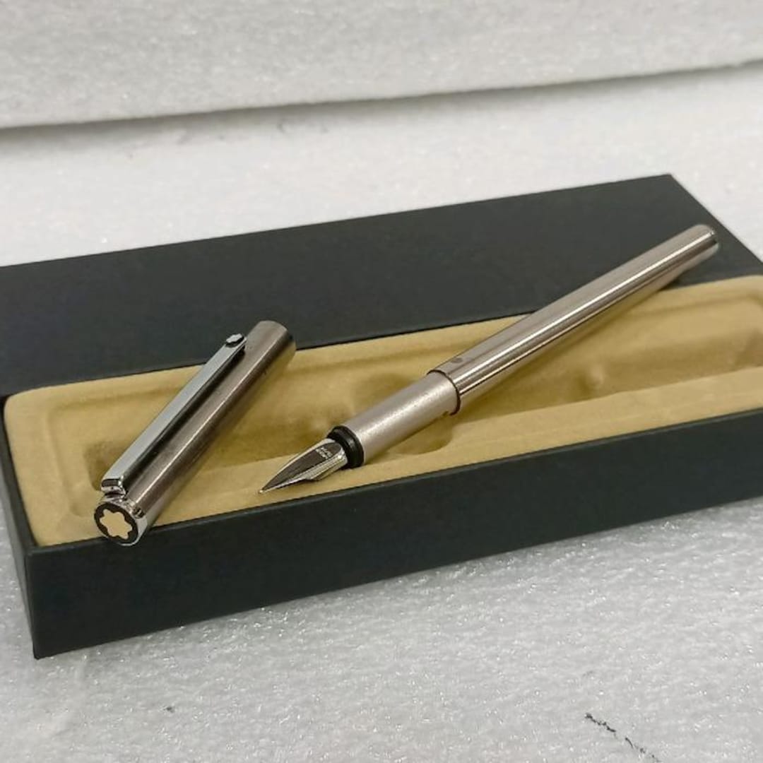 Vintage Montblanc Noblesse Slimline Fountain Pen Chrome, Steel Nib