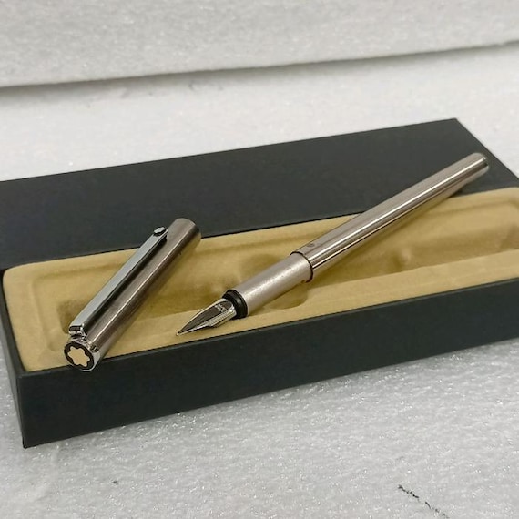 Vintage Montblanc Noblesse Slimline Fountain Pen Chrome, Steel Nib