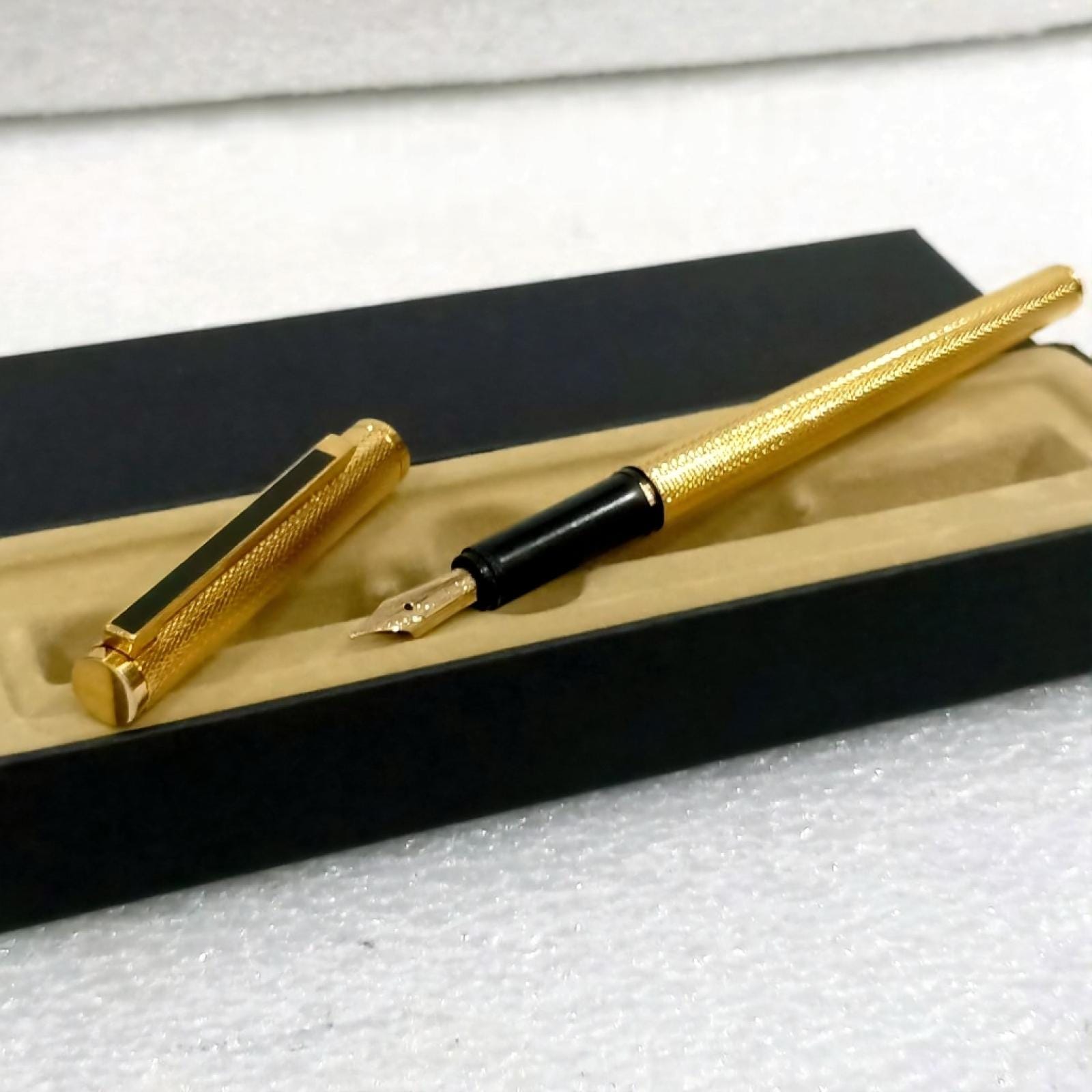 ダンヒル　ジムラインゴールド万年筆 14Kペン先 ダンヒル ジェムライン 万年筆 14K F ペン先 ゴールドメッキ バーリー