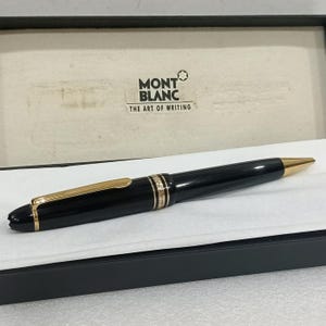 Original Montblanc Meisterstuck LeGrand Ballpoint Pen: Black Resin, Gold Trim, Large Body - VP298