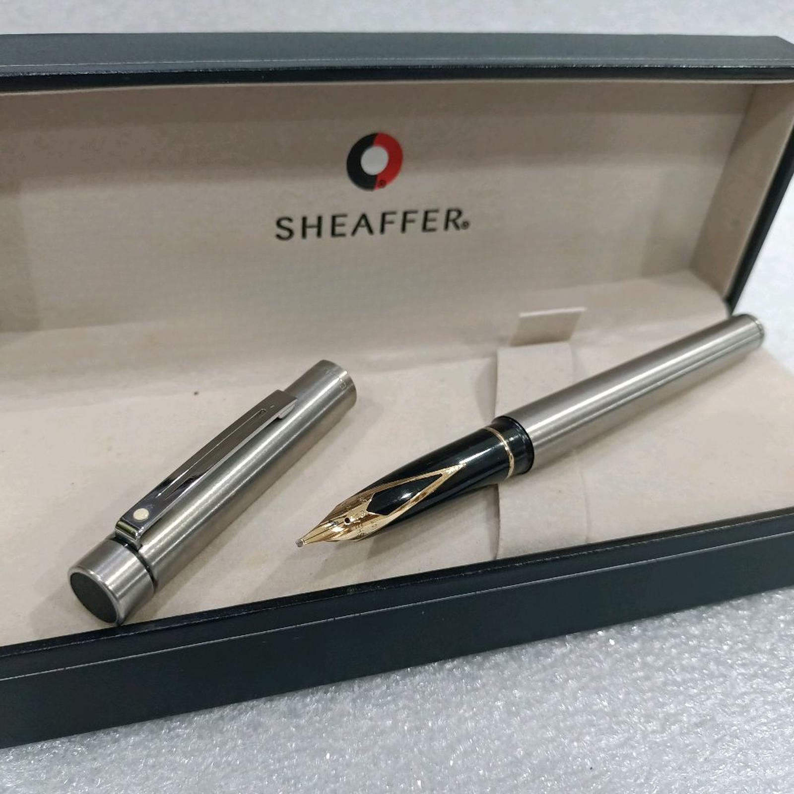 Vintage Sheaffer Targa 1001XG Fountain Pen, Brushed Steel, 14K