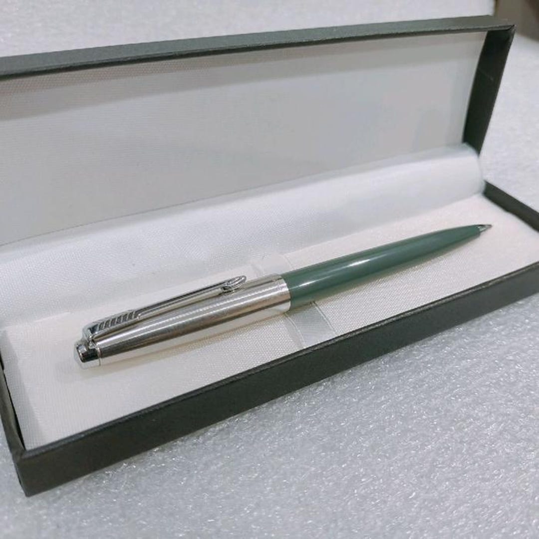 Vintage Parker 45 Ballpoint Pen Forest Green Chrome Trim Original USA ...