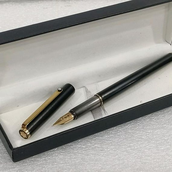 希少 モンブラン 万年筆 ノブレス スリムライン ヴィンテージ 黒