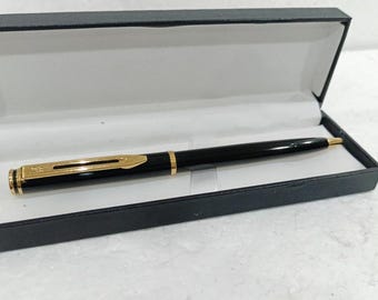Vintage Waterman Maestro Schwarz Kugelschreiber, Goldrand, gebrauchtes Original Frankreich - VP214