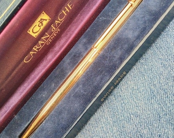 Caran D'ache Equinox Blue Marble Ballpoint Pen Made in Switzerland