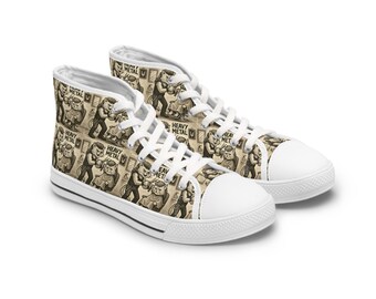 Schwere Metall-Katzen-Turnschuhe | Rock Art High Top Schuhe
