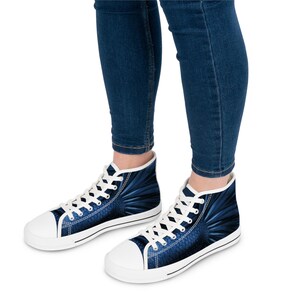 Blue Beta Fish Women's Classic High Top Canvas Sneakers - 2 STYLES