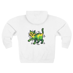 Playful Cat Unisex Zip Hoodie | Animal Lovers Gift, Cute Pet Apparel, Fun Fashion, Cozy Layering, Cat-Themed Outfit