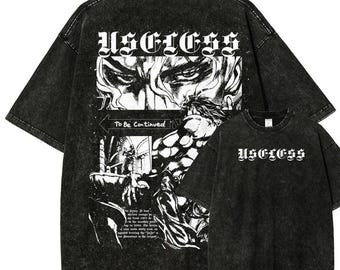 JJ Bizarre Vintage Washed Cotton Anime Shirt, Manga Tee Mineral Wash T-Shirt, Vintage Inspired, Anime Gift Tee, Y2K Shirt