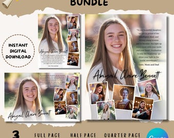 Yearbook Ad Template: Senior Tribute, Graduation Keepsake (Digital Download)