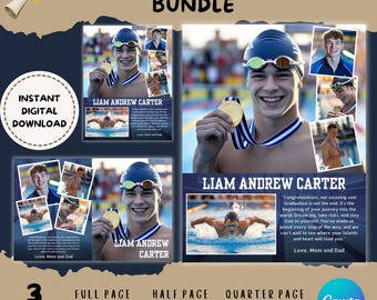 Yearbook Ad Template | Graduation Tribute Template | Senior Recognition Ad | High School Yearbook Page | Editable Digital Download