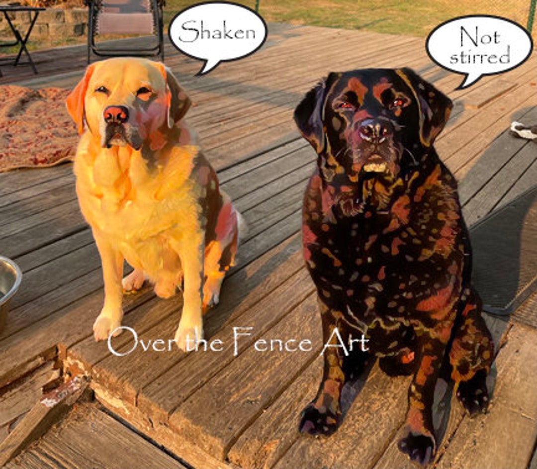 Funny Dog Greeting Card Ambitious Labradors Order Cocktails Etsy
