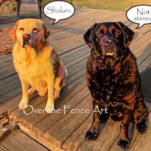 Grappige hondenwenskaart, Ambitieuze Labradors bestellen cocktails, blanco binnenkant voor uw persoonlijke notitie