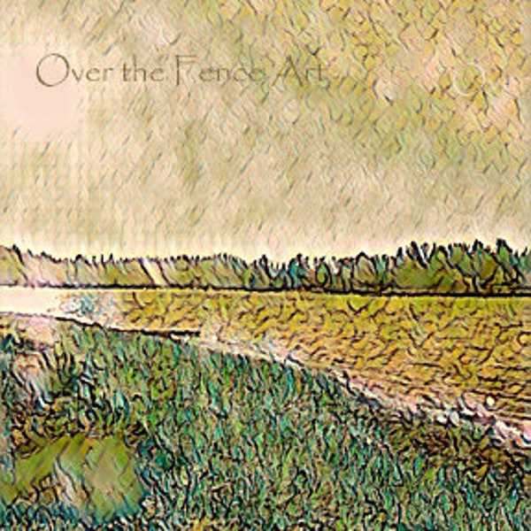 Beach Art Greeting Card, Landscape Sketch, Bainbridge Island Cove, Card is blank inside for your personal note