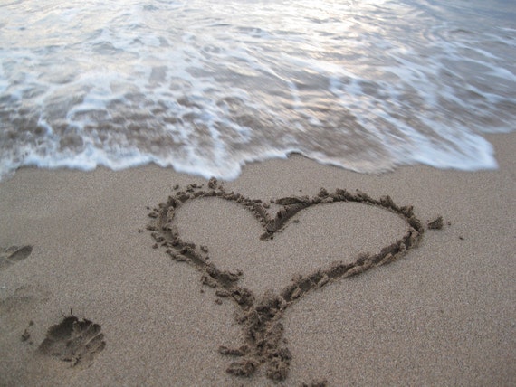 Herz Karte Strand Fotografie Herz Gezeichnet In Sand Ich Liebe Etsy