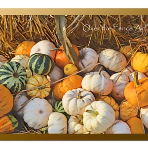 Herbst Foto Grußkarte, Herbst Grußkarte, Erntedankkarte, Kürbisse, Karte ist innen blanko für Deine persönliche Notiz