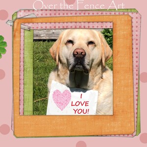 Gele Labrador Stuur Liefde naar Jou Wenskaart, blalnk binnen voor je persoonlijke notitie