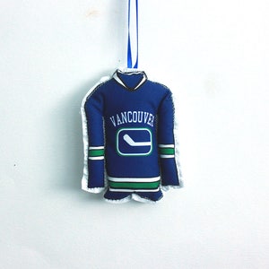 Vancouver Hockey jersey ornament- Canadian Tree decoration- gift under 10