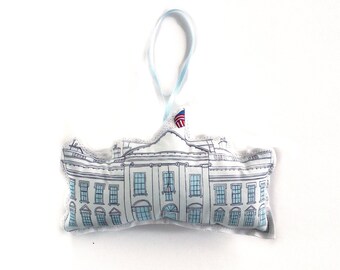 White house ornament: Washington DC  tree decoration- USA