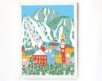 Mont Tremblant Quebec art print. Canadian wall art