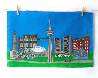 Toronto cityscape Tea Towel: City sky line- Canadian souvenir gift