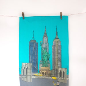 New York Tea Towel: City sky line -Kitchen towel -Dishcloth