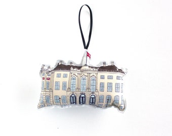 Copenhagen castle ornament: Amelienborg castle tree decoration-Denmark