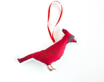 Cardinal bird ornament: Red jay tree decoration, Bird ornament