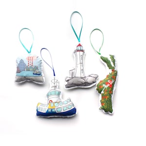 Halifax ornament set, Nova Scotia christmas tree decorations