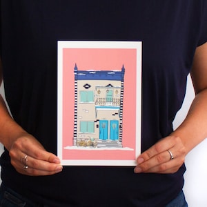 Impression d'art montréalaise. Illustration Le plateau mont royal Format A5 10X9 pouces