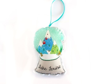 Adornos navideños, bola de nieve de Lake Louise - Regalo de amigo invisible