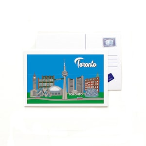 Toronto cityscape post card, Toronto small print 4x6 inch