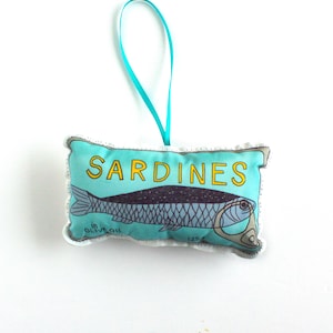 Sardine can ornament: holiday tree decoration-Sardines