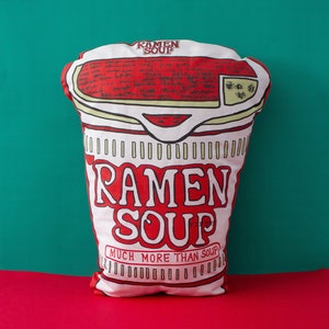 Ramen soup pillow, decorative pillow, Food lover pillow,
