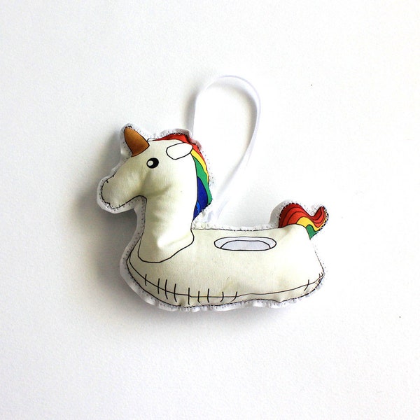 Rainbow Unicorn pool float ornament:  tree ornament- Unicorn Christmas decoration