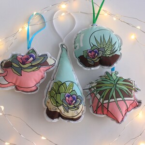 Terrariums Christmas ornaments: planters tree decorations plant ornament set image 6