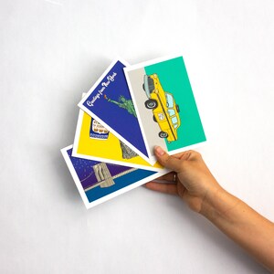 Carte postali di New York Set di 4 post card, arte di New York
