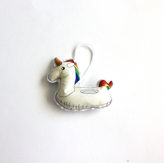 Rainbow Unicorn Pool Float Ornament Tree Ornament Unicorn Etsy