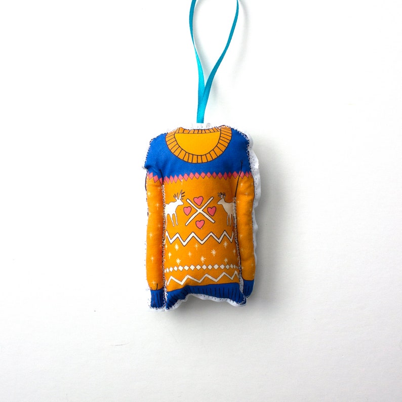 Mini Christmas sweaters, Christmas ornaments, Holiday decorations, tree decorations, set of 4 image 5