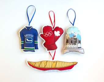 City Ornament set: city of Vancouver - Canadian themed Christmas ornaments