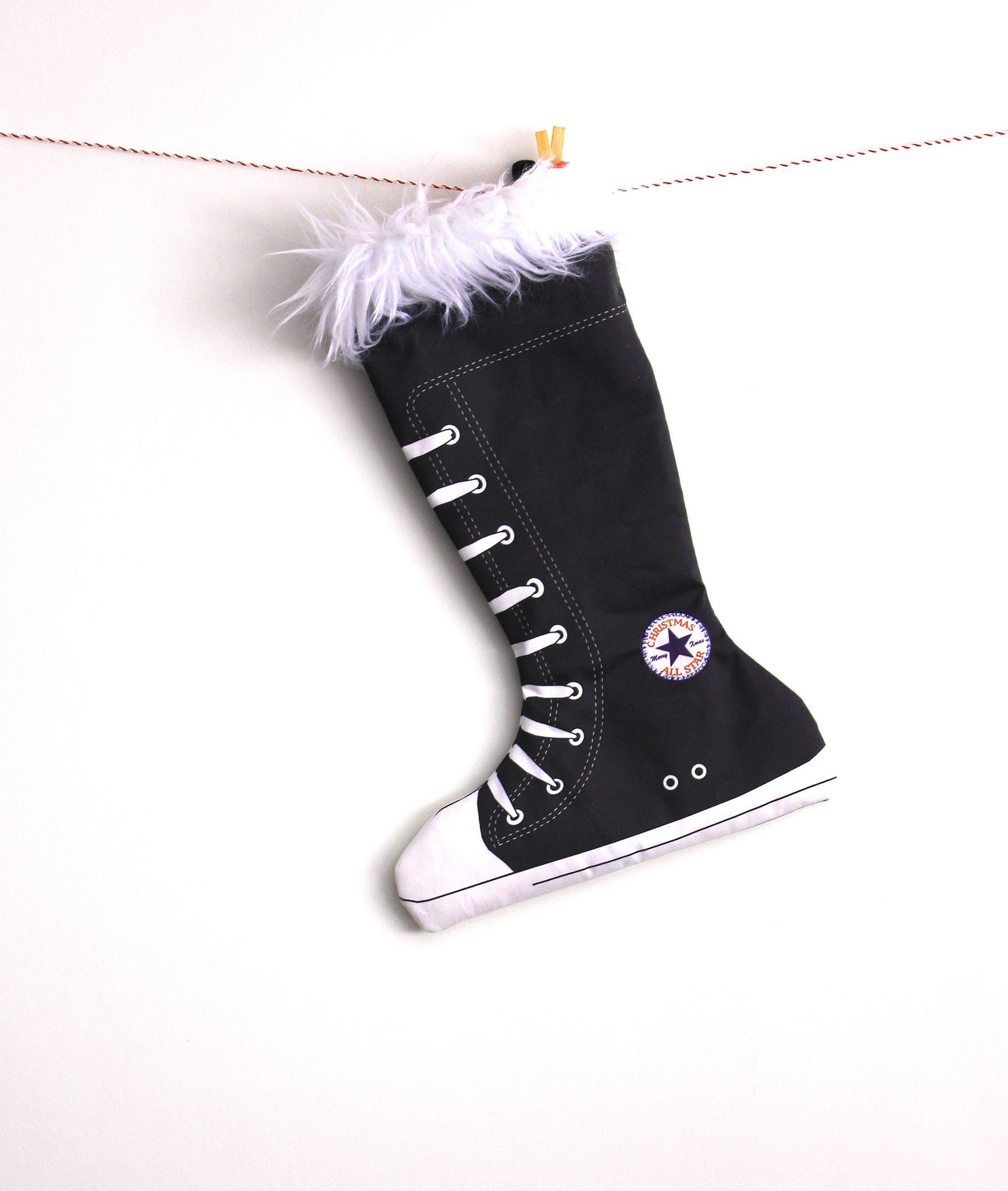 Christmas Stocking Black Holiday Stocking Etsy