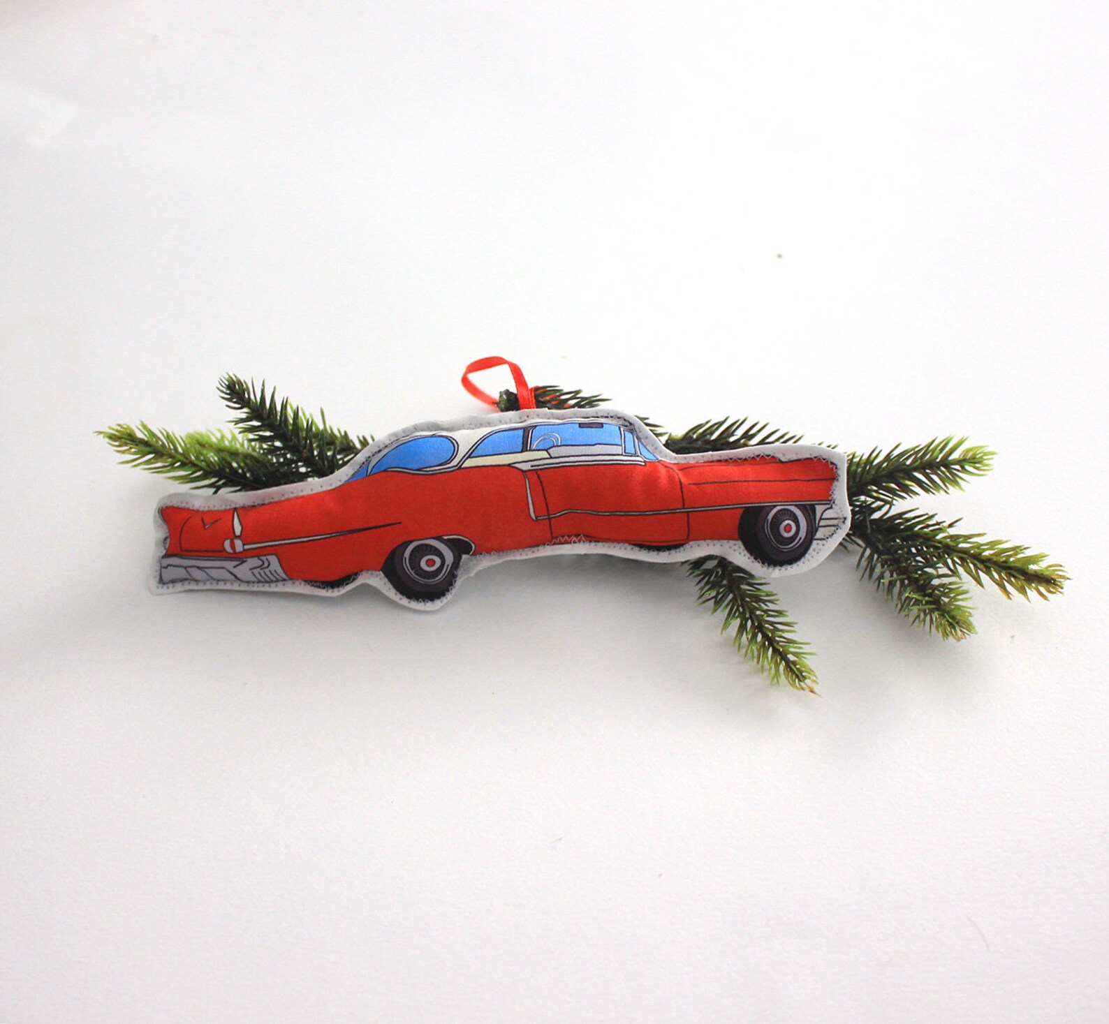 Red Cadillac Christmas Ornament Christmas Ornament Car Tree Etsy