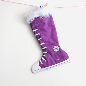 Purple Christmas Stocking:  All star stockings, holiday stocking