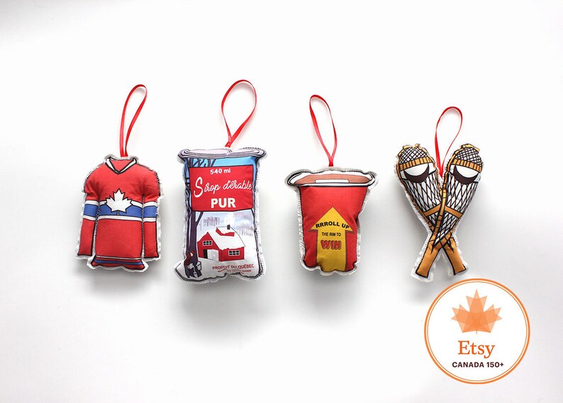 Christmas Ornaments Set of 4 Canadian themed ornaments Etsy