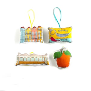 Portugal Ornaments- Set of 4 Lisbon themed ornaments, Christmas gift
